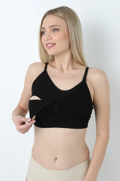 Form Angel siyah renk  Emzirme Sütyeni (Dikişsiz) - Resim 5