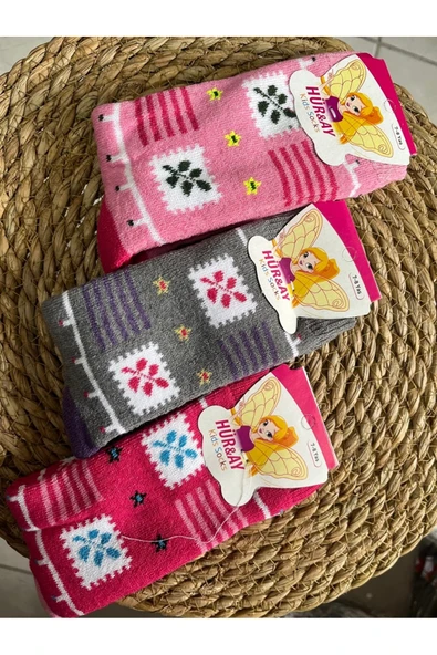 HÜR&AY 3 ÇİFT HAVLU ŞARDONLU SOKET ÇORAP TERMAL ÇORAP KIZ ÇOCUK - Resim 5