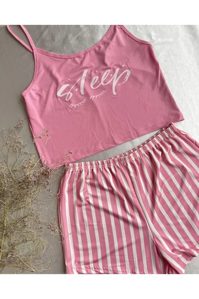 Ruselin KISS ME 5002 LİKRALI ŞORTLU GECELİK TAKIMI-L-XL - Resim 3