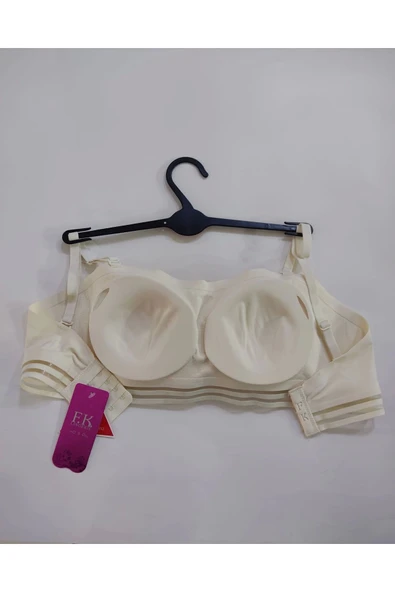 F.K Lazer Kesim Straplez Ekru Sütyen - Resim 3