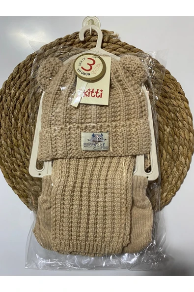 Kitti Erkek Çocuk ve Erkek Bebek 3'lü Takım Kışlık Bere Eldiven Atkı 3lü set ürün görseli 1