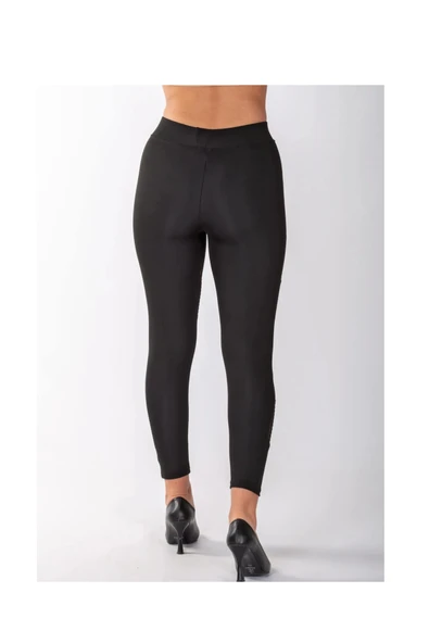 çamaşırsepeti Çapraz Tül Detaylı benekli puantiyeli TÜLLÜ dalgıç toparlayıcı SPOR Tayt - 1 beden büyük alınız - Resim 3