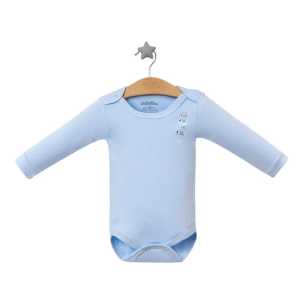 Babytoo Bebek & Çocuk %100 Pamuklu Düz Uzun Kollu Çıtçıtlı Body & Zıbın Mavi 98 cm 3 Yaş BBYT.BMAV.9801 - 2