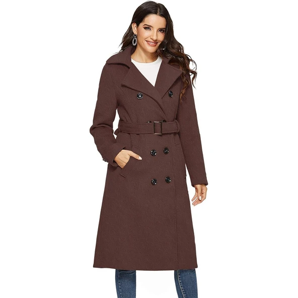 Kemer Detaylı Aksesuarlı Kaşe Kaban - Resim 2