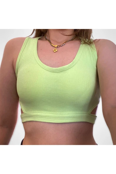 Koza İğne Çıkmalı Pamuk Bel Detaylı Crop ürün görseli 1