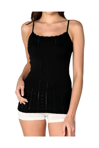 çamaşırsepeti Kadın İp Askılı 3'lü Jakarlı Kendinden Kalp Desenli Atlet ürün görseli 1