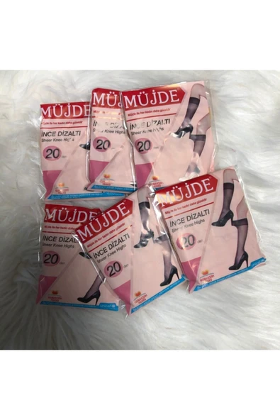 Müjde Diz Altı Tül Çorap Ten Rengi 6'lı 20 Den ürün görseli 1