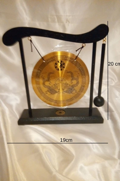 Feng Shui Metal Gong Pirinç Yin Yang Yin Yang Çift Ejderha Masa Üstü - Resim 4