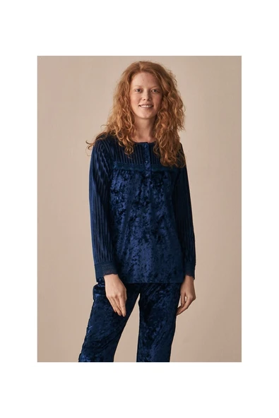çamaşırsepeti 3910 Kadın Kadife Pijama Takımı ürün görseli 1