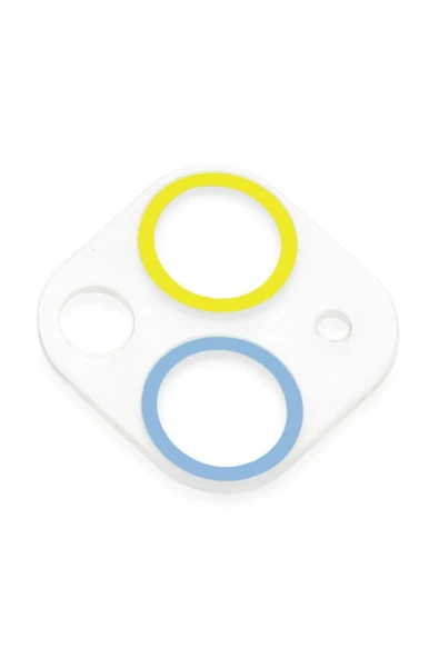 Litae Trend BFS  iPhone 13 Mini Renkli Kamera Lens Koruma Cam - Sarı-Mavi - Resim 3