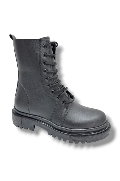 Şanzelize K-42-26 Anatomik Cilt Deri Fermuarlı Bağcıklı Postal Kadın Bot ürün görseli 1