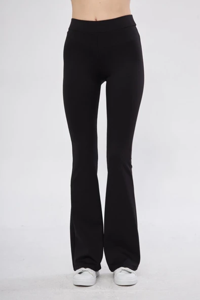 leela İspanyol Paça Tayt Siyah - Resim 6