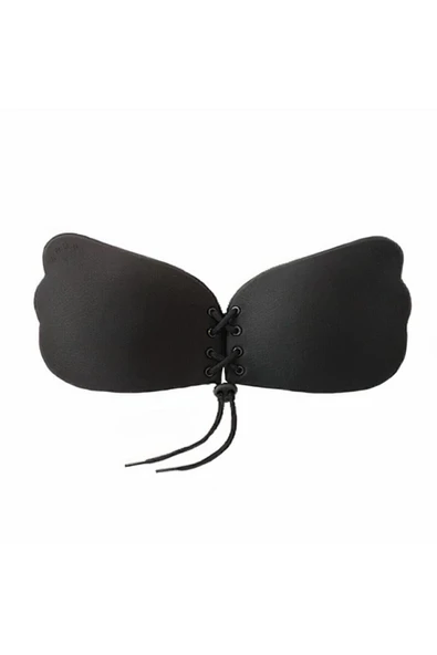 UMT Underwear Askısız Dikişsiz Dolgun Gösteren Silikon Yapışkanlı Kelebek Sütyen- - Resim 3