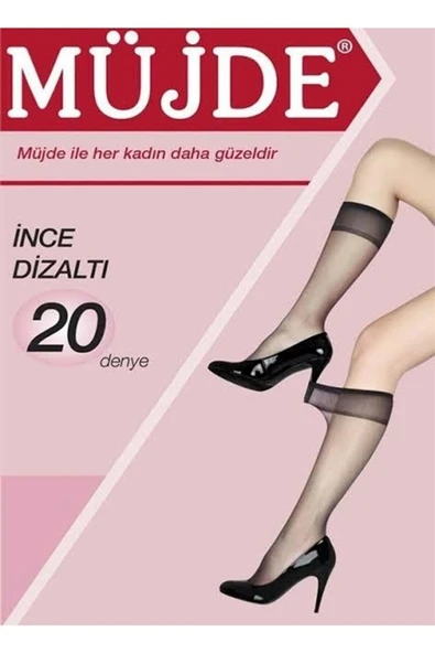 Müjde 20 Denye Ince Dizaltı Çorap 6'lı Paket Siyah - Resim 2