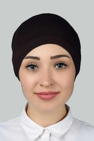 Lerra Hazır Pratik Geçmeli Lastikli Tesettür Bone - Siyah - Resim 2