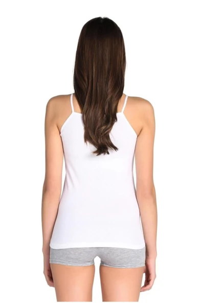 Tutku Kadın Beyaz Ip Askılı Atlet Elf568t0135ccm - Resim 3