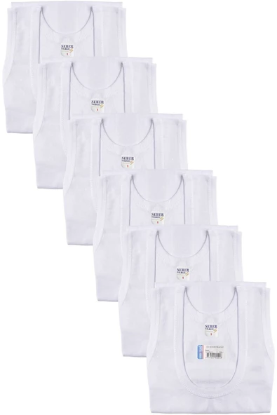 Seher Yıldızı Seheryıldızı 6'lı Penye Beyaz Erkek Atlet 0001 - Resim 2