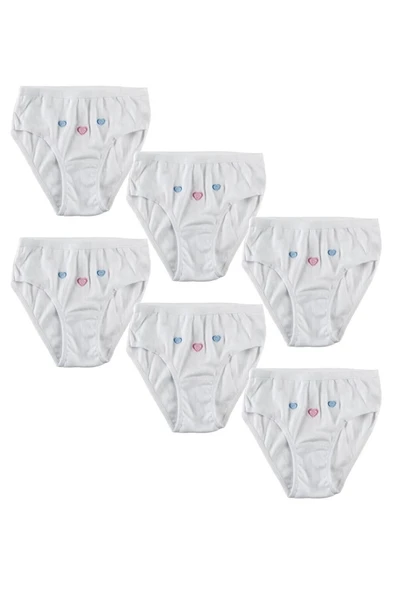 Tutku 6'lı Paket Kız Çocuk Beyaz Külot ürün görseli 1