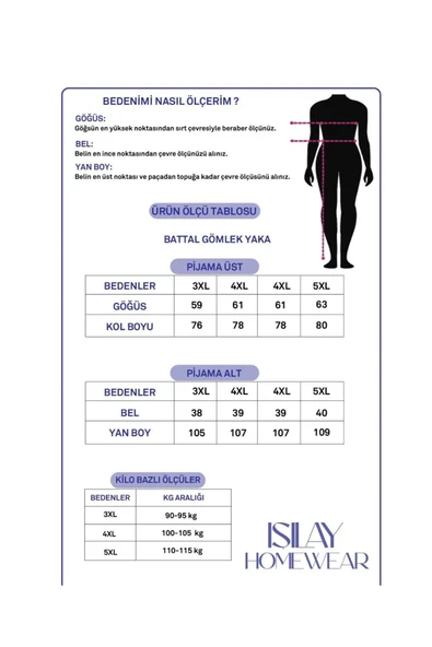 Işılay KADIN BATTAL BOY BOYDAN DÜĞMELİ ÇİZGİLİ SÜET PİJAMA TAKIMI-PEMBE - Resim 2
