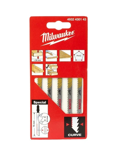 Milwaukee Ahşap Dekupaj Bıçağı Special 75 mm Çift Diş Kavisli- 4932430143
