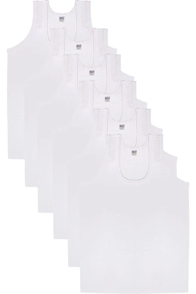 Seher Yıldızı Seheryıldızı 6'lı Penye Beyaz Erkek Atlet 0001 ürün görseli 1