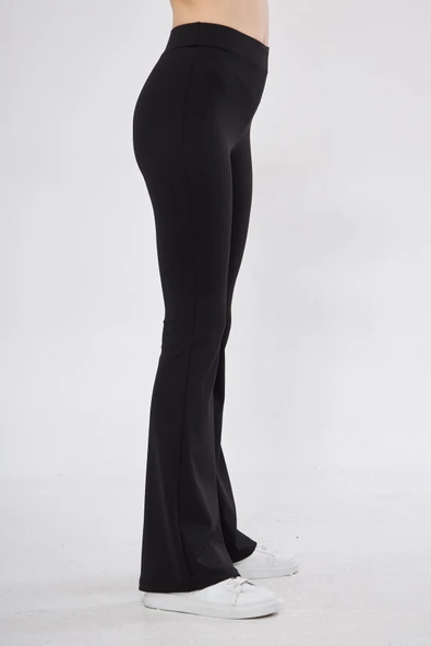 leela İspanyol Paça Tayt Siyah - Resim 8