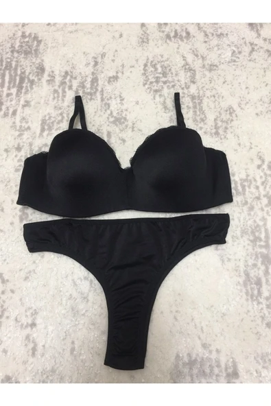 Venüs Desteksiz Telli Dolgusuz Straplez Lotus Sütyen Külot Takımı - Resim 2