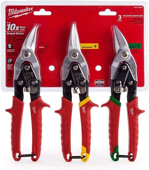 Milwaukee Kaportacı Makası Seti 3 Parça Sağ-Sol-Düz 260 Mm - T48224533 ürün görseli