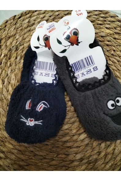 çamaşırsepeti 2 Adet Sevimli Patikler Peluş Patik Ev/uyku Çorabı ürün görseli 1