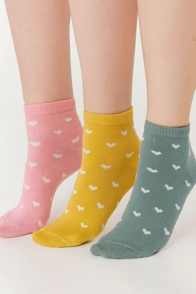 Kalpli Desenli 6'lı Kadın Soket Çorabı - 2