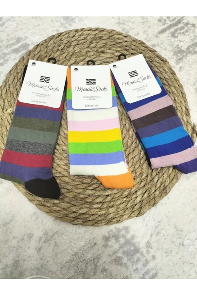 Mosaic 3 Adet Happy Socks Dikişsiz Kokulu Environmentally Friendly Üstün Kalite Soket Çorap ürün görseli 1