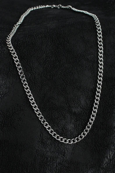 316L Çelik Klasik Zincir Model Gümüş Renk Erkek Kolye ürün görseli 1