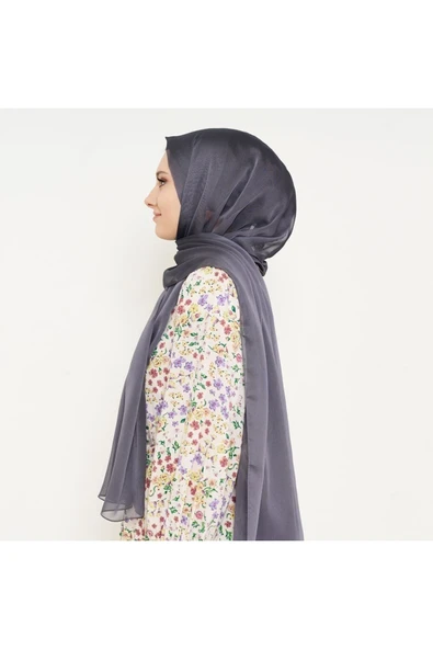 Picasso Milano Picasso Janjanlı Şifon 16 Füme Şal - Resim 2