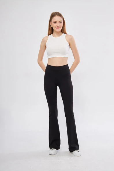 leela İspanyol Paça Tayt Siyah - Resim 2