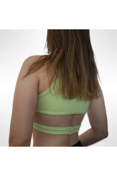 Koza İğne Çıkmalı Pamuk Bel Detaylı Crop - Resim 3