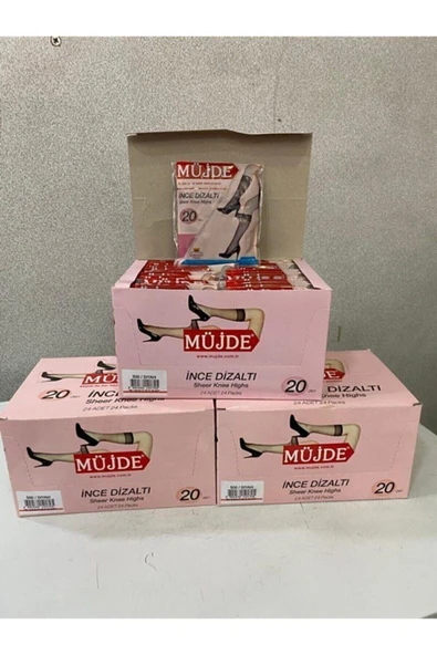 Müjde Ince Diz Altı Çorap 24'lü 500 Siyah ürün görseli 1