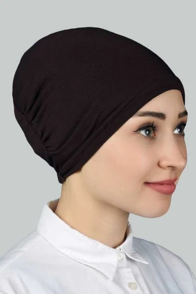 Lerra Hazır Pratik Geçmeli Lastikli Tesettür Bone - Siyah - Resim 5