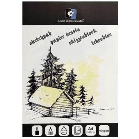 Alex Schoeller Sketching Eskiz Defteri Blok 90 gr 100 Yaprak A4 ürün görseli