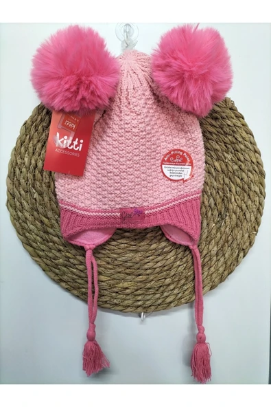 Kitti Kız Çocuk Polar Astarlı Metal Dedektörden Geçirilmiş Sağlıklı Bere 4-8 Yaş ürün görseli 1