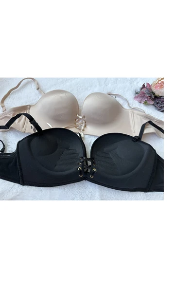 Love Fuchsia Underwear Extra Dolgulu El Destekli Göğüs Dekoltesi İpli Ayarlanabilen Double Push Up Sütyen - Resim 2