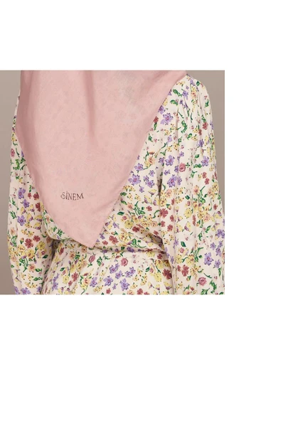 Sinem Tek Renk Kenarı Dikişli İndia Tülbent - Resim 2