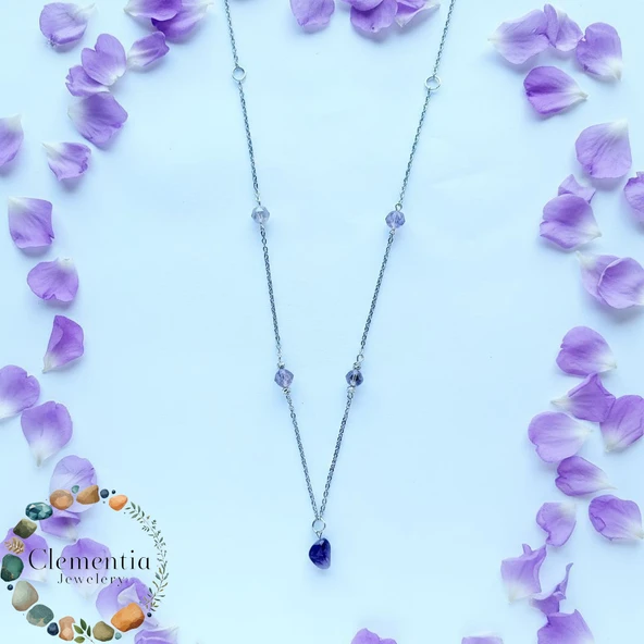 Çelik Ametist Kolye ürün görseli