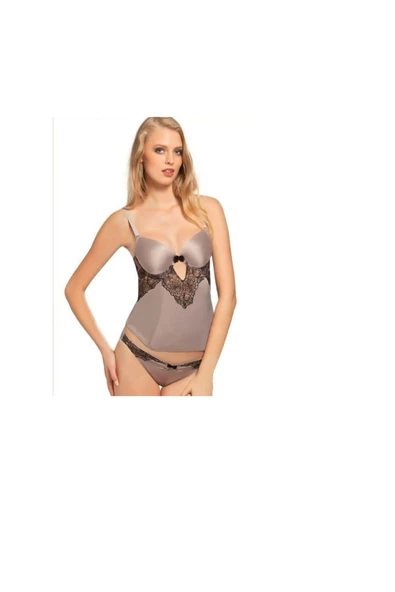 çamaşırsepeti Kadın Büstiyer Şort Takım - SIRTI BOYDAN BALENLİ VE AGRAFLI DESTEKLİ SÜTYEN TAKIMI ürün görseli 1