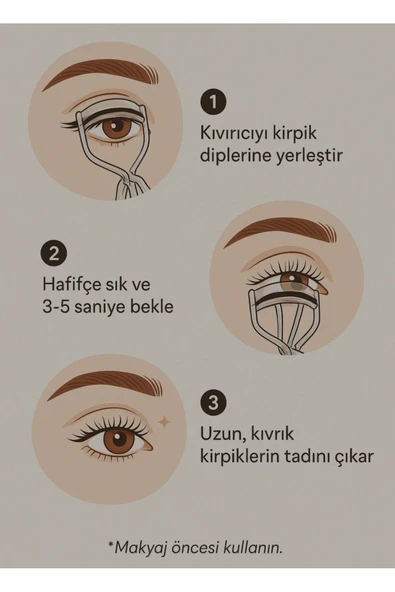 Love Fuchsia Underwear Paslanmaz Kirpik Kıvırma Aleti / Kirpik Kıvırıcı 1 Adet Yedek Lastik hediyeli - Resim 3