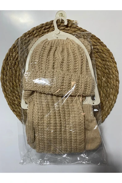 Kitti Erkek Çocuk ve Erkek Bebek 3'lü Takım Kışlık Bere Eldiven Atkı 3lü set - Resim 2