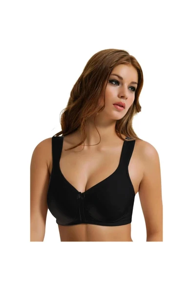 NBB Kadın Siyah Battal Beden Dubleli Mikrofiber Sütyen 3565 ürün görseli 1