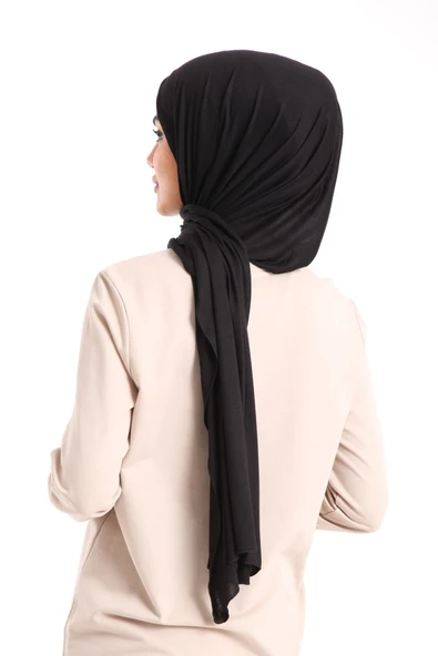 çamaşırsepeti Likralı Penye Şal Siyah - Resim 4