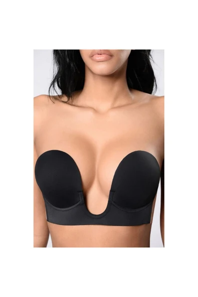 Love Fuchsia Underwear U sütyen derin u kalıp görünmez hayalet yapışkanlı büstiyer sütyen - Resim 3