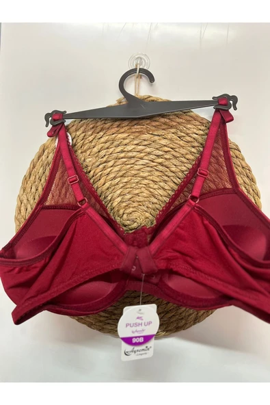 Love Fuchsia Underwear Balenli Destekli Push Up İthal Mikro sütyen Tül Detaylı - Resim 3