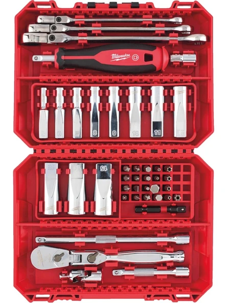 Milwaukee 1/4'' Cırcır Tornavida Kollu Lokma Set 42 Parça- 4932498382 ürün görseli